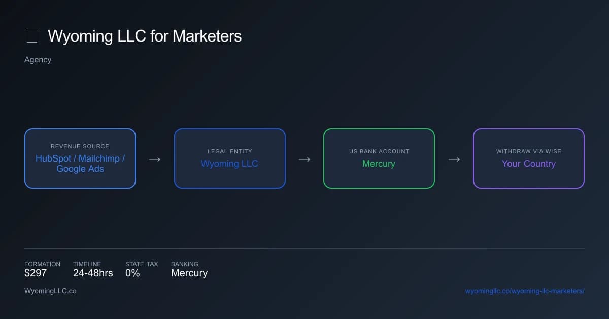 Wyoming LLC for marketers - income flow diagram