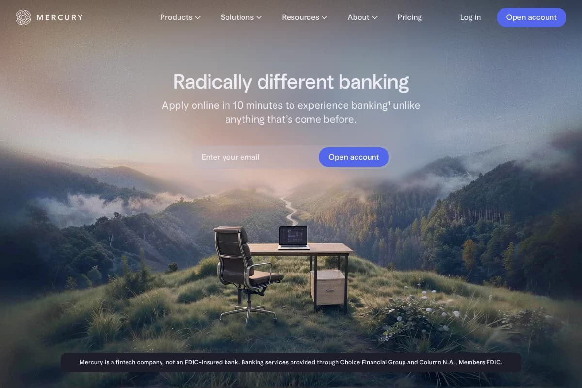 Mercury website screenshot